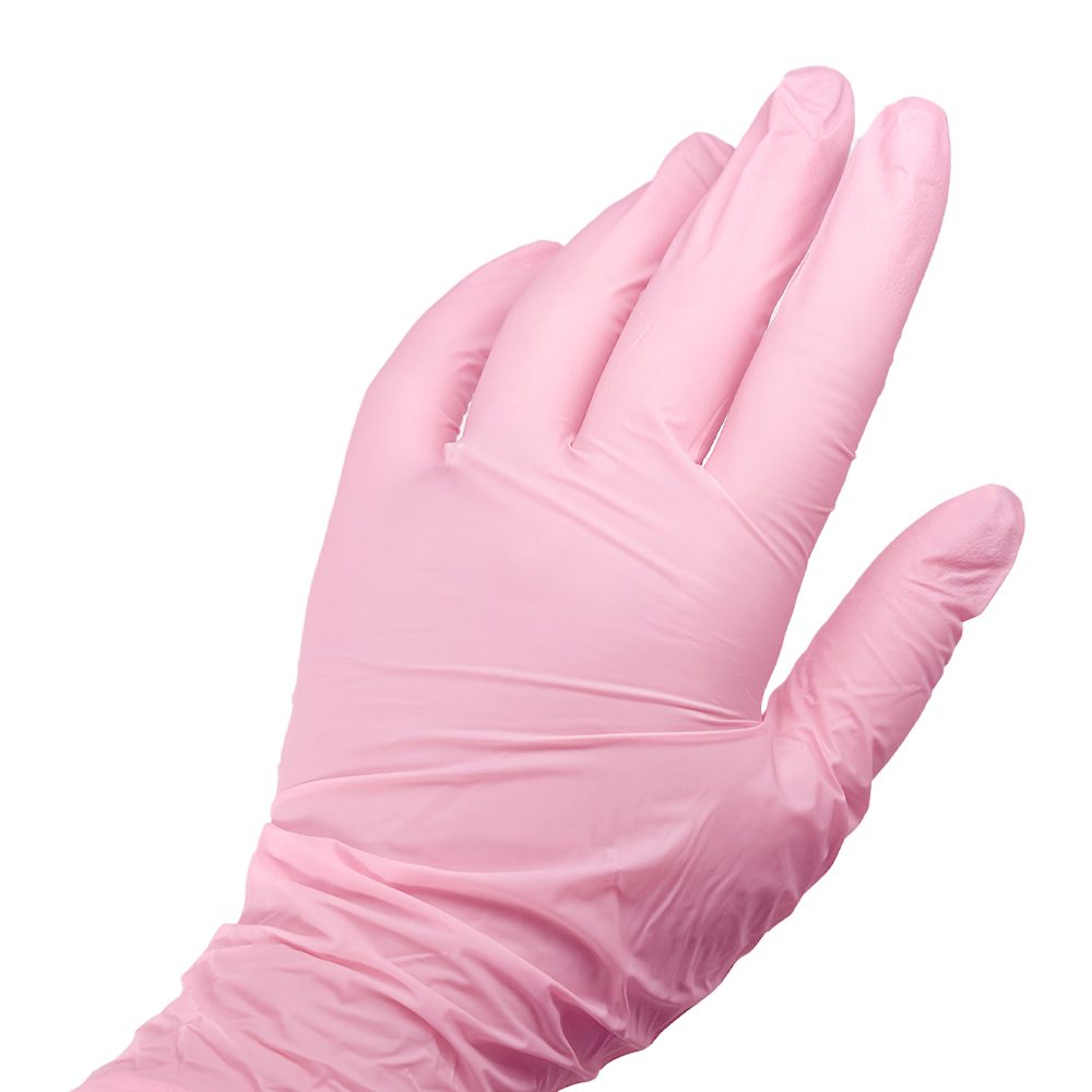 Guantes de Nitrilo sin polvo color rosa