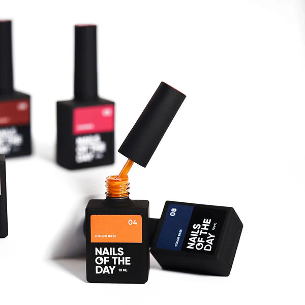 NAILSOFTHEDAY Color base 04 – base de color para uñas (naranja zanahoria), 10 ml