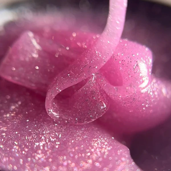 NAILSOFTHENIGHT Sparkle builder gel 04 — gel de construcción reflectante rosa, 15 ml