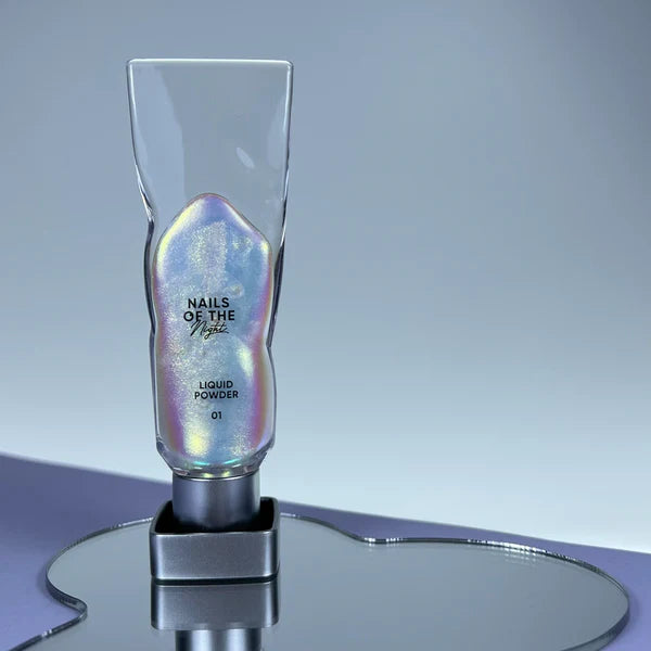 Liquid powder 01 - polvo líquido con iridiscencia de verde a morado para uñas, 5 g