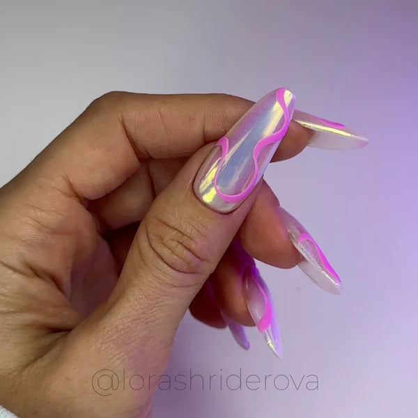 Liquid powder 01 - polvo líquido con iridiscencia de verde a morado para uñas, 5 g