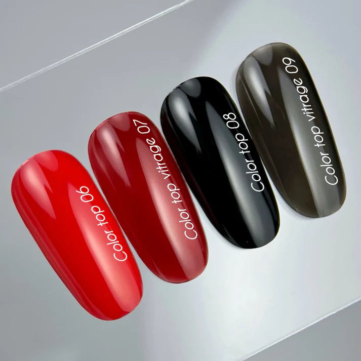 NAILSOFTHEDAY Color Top 08 — top coat negro intenso sin capa pegajosa para uñas, 10 ml