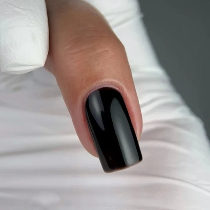 NAILSOFTHEDAY Color Top 08 — top coat negro intenso sin capa pegajosa para uñas, 10 ml