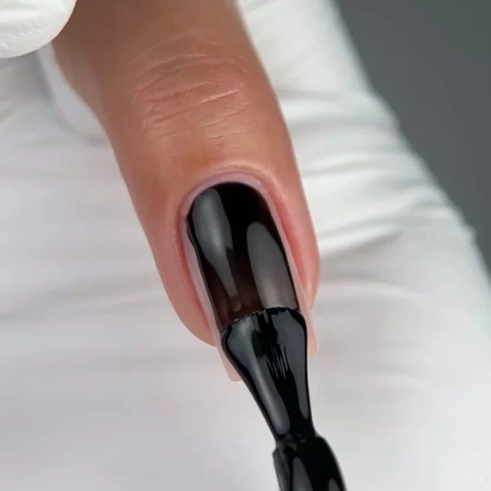 NAILSOFTHEDAY Color Top 08 — top coat negro intenso sin capa pegajosa para uñas, 10 ml