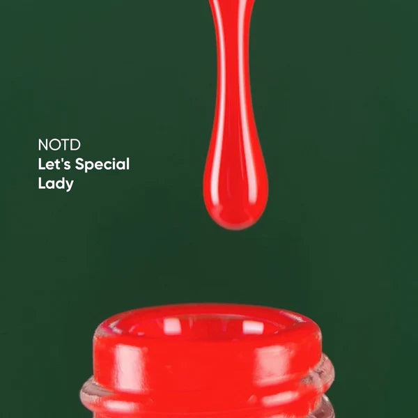 NAILSOFTHEDAY Let's Special Lady - esmalte semipermanente de uñas rojo intenso que cubre una capa, 10 ml
