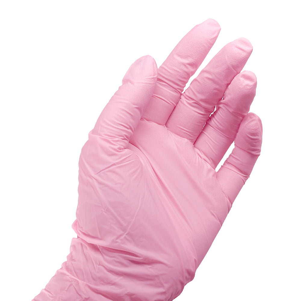 Guantes de Nitrilo sin polvo color rosa