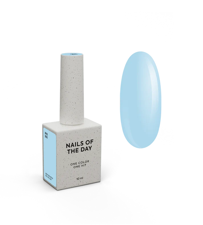 NAILSOFTHEDAY Gel Polish Iris — esmalte semipermanente azul cielo, cubre en una sola capa, 10 ml.