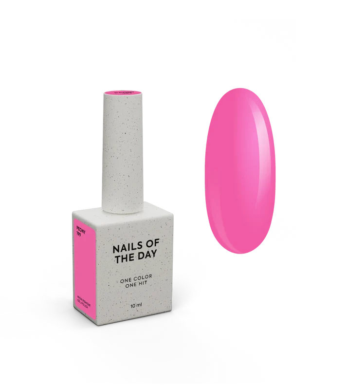 NAILSOFTHEDAY Gel Polish Peony — esmalte semipermanente rosa intenso y cálido, cubre en una sola capa, 10 ml.