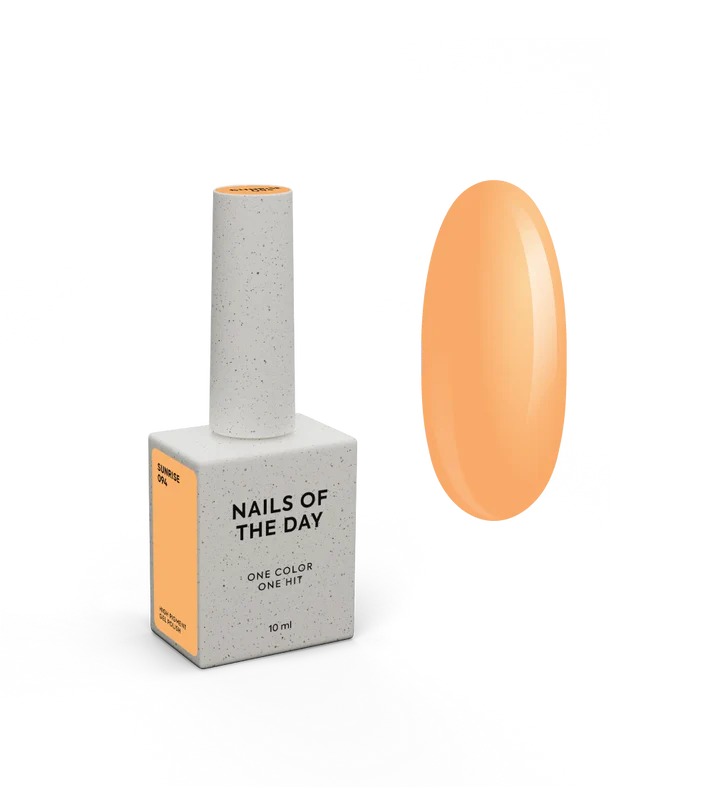 NAILSOFTHEDAY Gel Polish Sunrise — esmalte semipermanente naranja cálido, cubre en una sola capa, 10 ml.