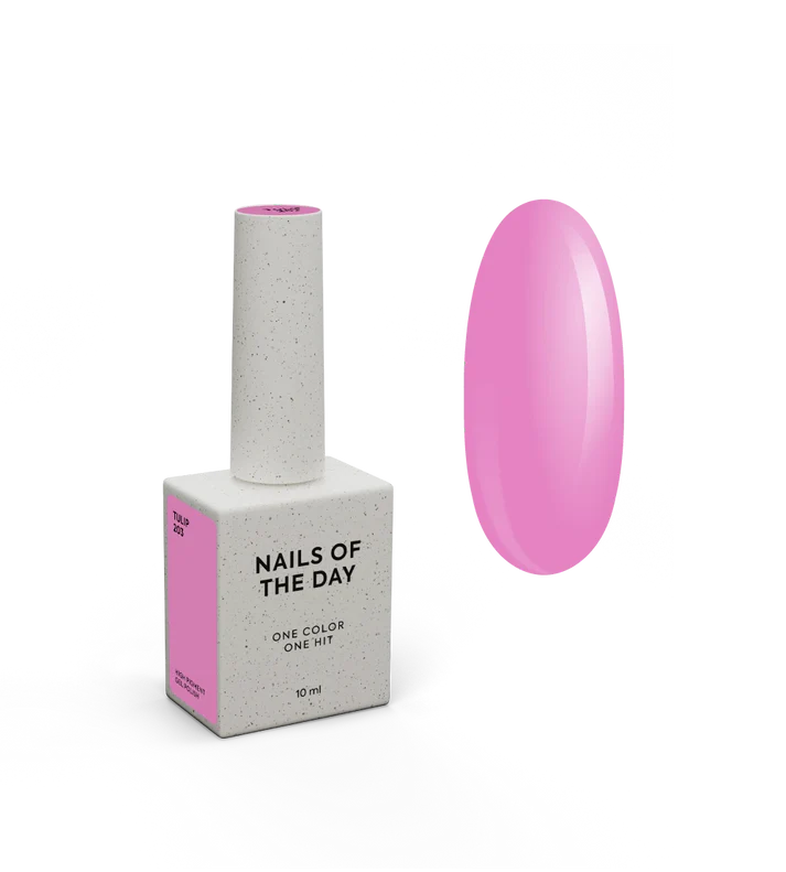 NAILSOFTHEDAY Gel Polish Tulip — esmalte semipermanente rosa frío, cubre en una sola capa, 10 ml.