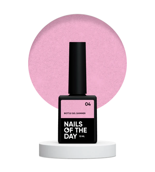 NAILSOFTHEDAY Bottle gel shimmer 04 – gel rosa ultrafuerte con brillo plateado, 10 ml