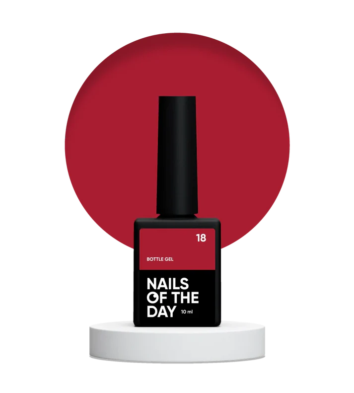 NAILSOFTHEDAY Bottle Gel 18 – gel ultrafuerte rojo clásico, 10 ml