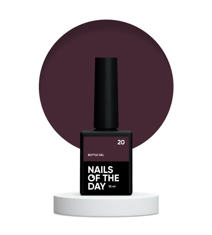 NAILSOFTHEDAY Bottle Gel 20 – gel ultrafuerte marrón con matices morados, 10 ml