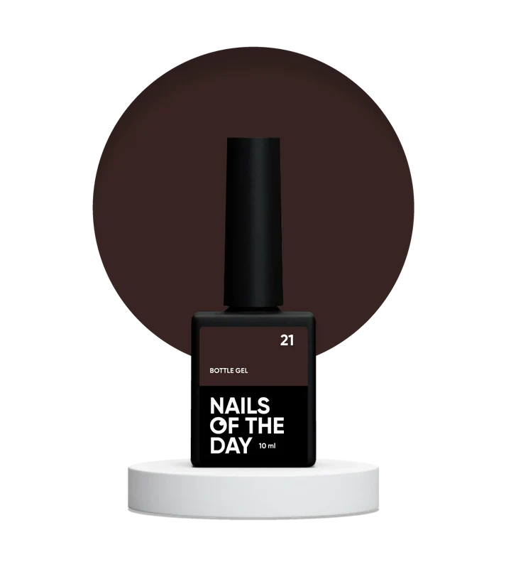 NAILSOFTHEDAY Bottle Gel 21 – gel ultrafuerte marrón frío, 10 ml