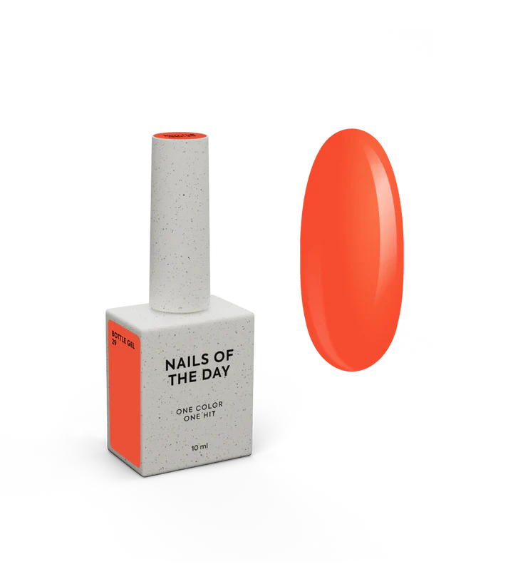 NAILSOFTHEDAY Bottle Gel 29 – gel ultraresistente naranja neón para el refuerzo de uñas, 10 ml