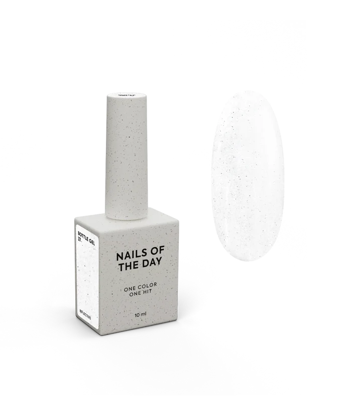 NAILSOFTHEDAY Bottle Gel 37 – gel ultraresistente lechoso con efecto reflectante para el refuerzo de uñas, 10 ml