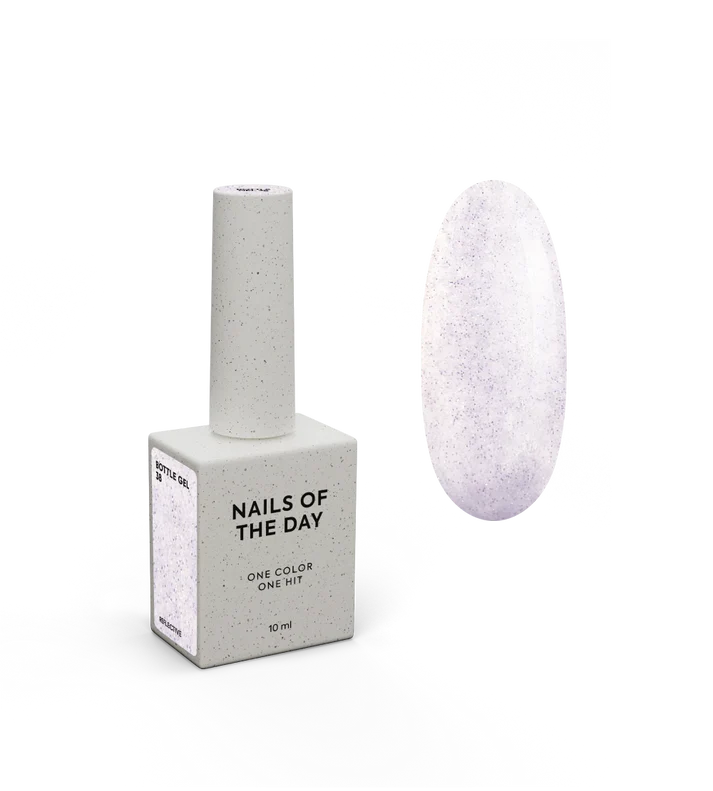NAILSOFTHEDAY Bottle Gel 38 – gel ultraresistente rosado lechoso con efecto reflectante para el refuerzo de uñas, 10 ml