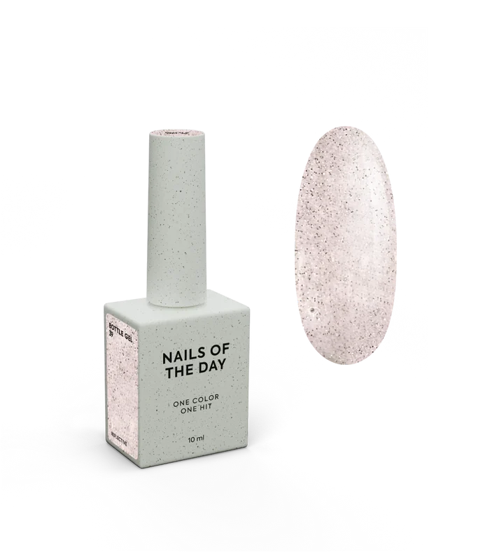 NAILSOFTHEDAY Bottle Gel 39 – gel ultraresistente nude con efecto reflectante para el refuerzo de uñas, 10 ml