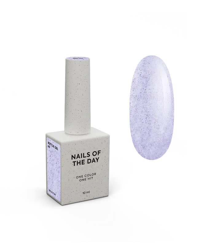 NAILSOFTHEDAY Bottle Gel 40 – gel ultraresistente lila con efecto reflectante para el refuerzo de uñas, 10 ml