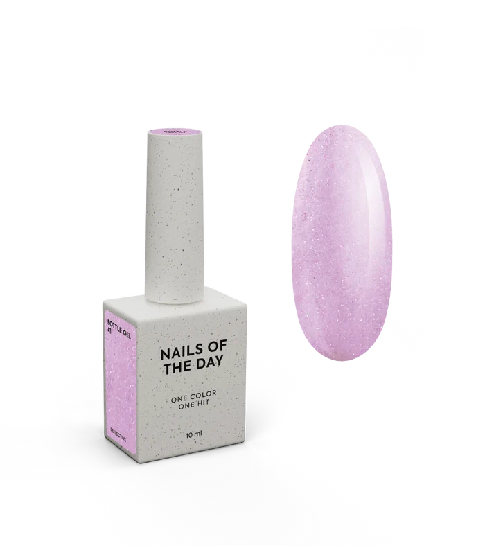 NAILSOFTHEDAY Bottle Gel 41 – gel ultraresistente rosa con efecto reflectante para el refuerzo de uñas, 10 ml