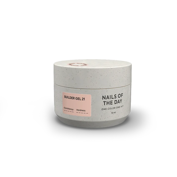NAILSOFTHEDAY Builder Gel 21 — gel nude cálido para extensiones de uñas, 15 ml