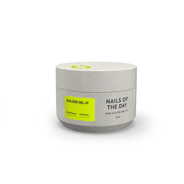 NAILSOFTHEDAY Builder Gel 41 — gel amarillo limón intenso para extensiones de uñas, 15 ml