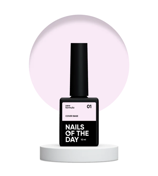 Nailsoftheday Cover base NEW Formula 01 - base de camuflaje rosa claro para uñas, 10 ml