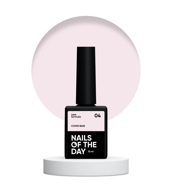Nailsoftheday Cover base NEW Formula 04: base translúcida de color rosa polvo para uñas, 10 ml