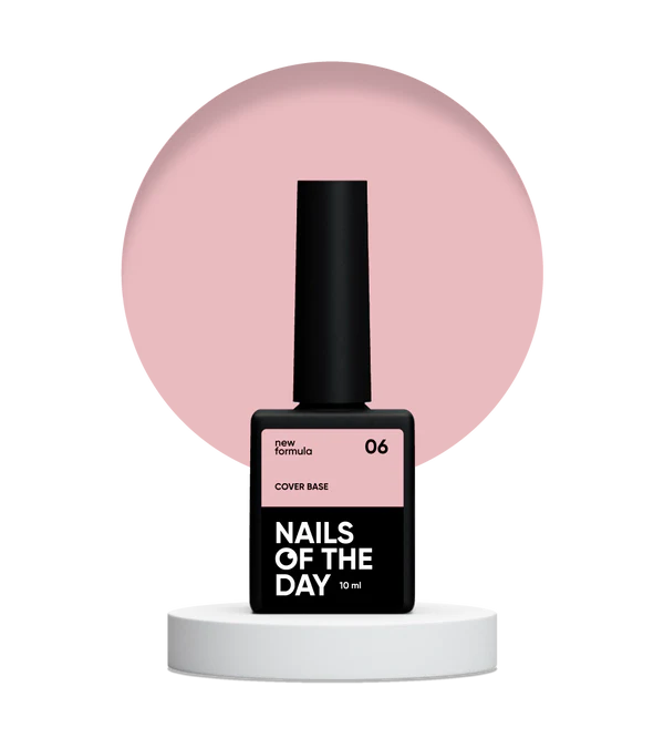Nailsoftheday Cover base NEW Formula 06: base de camuflaje color melocotón nude para uñas, 10 ml