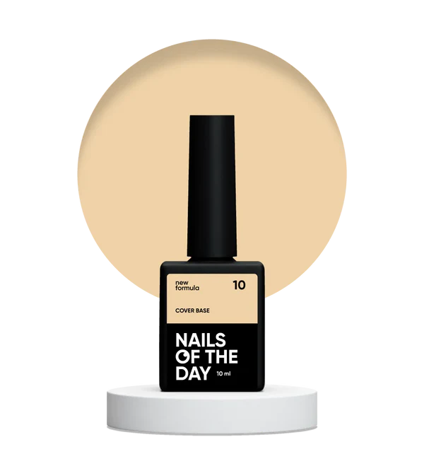 Nailsoftheday Cover base NEW Formula 10 - base camuflaje color durazno para uñas, 10 ml