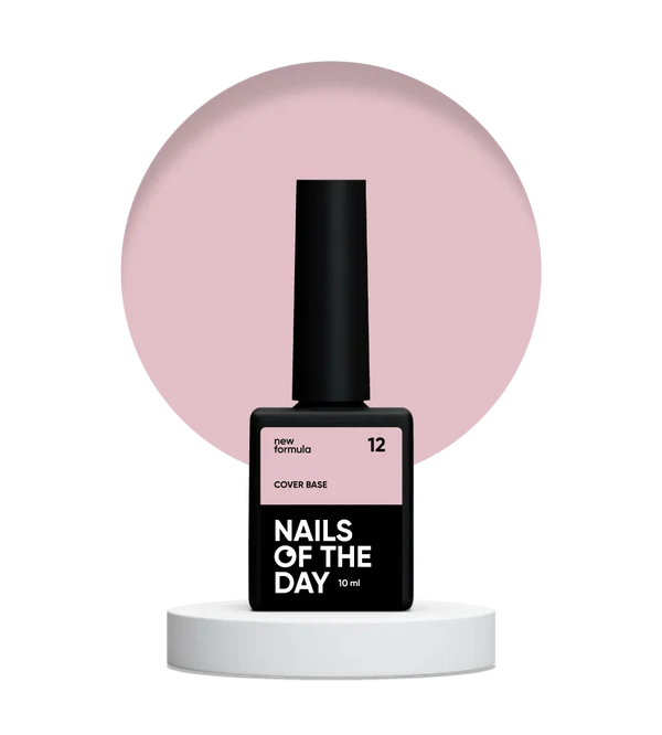 Nailsoftheday Cover base NEW Formula 12 — base camuflaje en tono beige rosado apagado para uñas, 10 ml