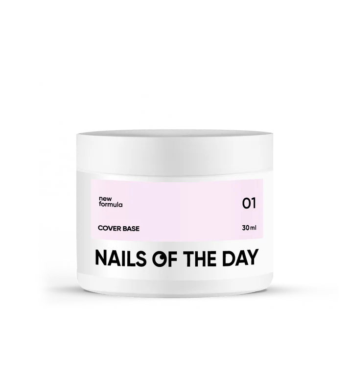 Nailsoftheday Cover base NEW Formula 01: base de camuflaje rosa claro para uñas, 30 ml