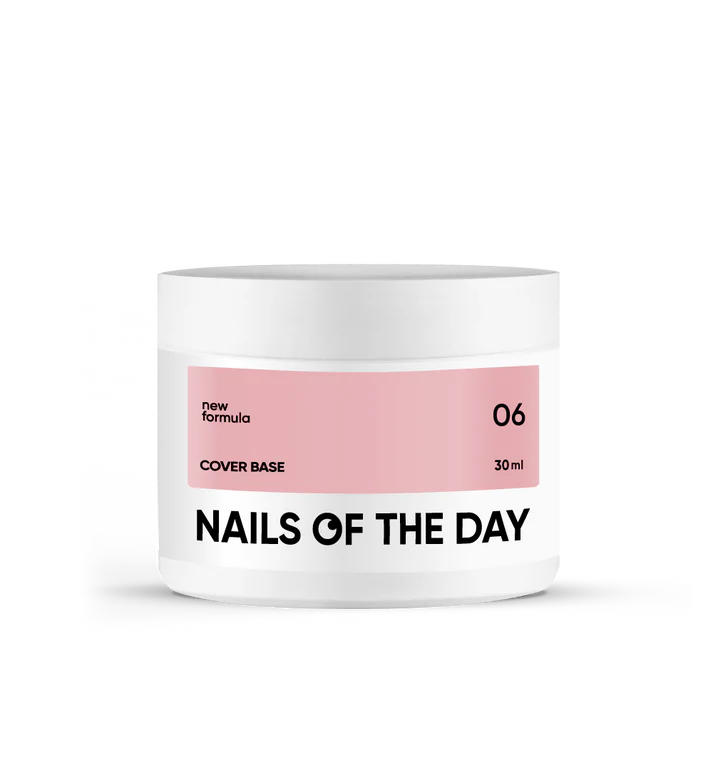 Nailsoftheday Cover base NEW Formula 06: base de camuflaje color melocotón nude para uñas, 30 ml