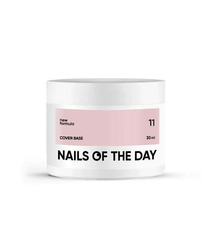 Nailsoftheday Cover Base NEW Formula 11 — base camufladora semitransparente en un delicado tono nude, ideal para uñas, 30 ml