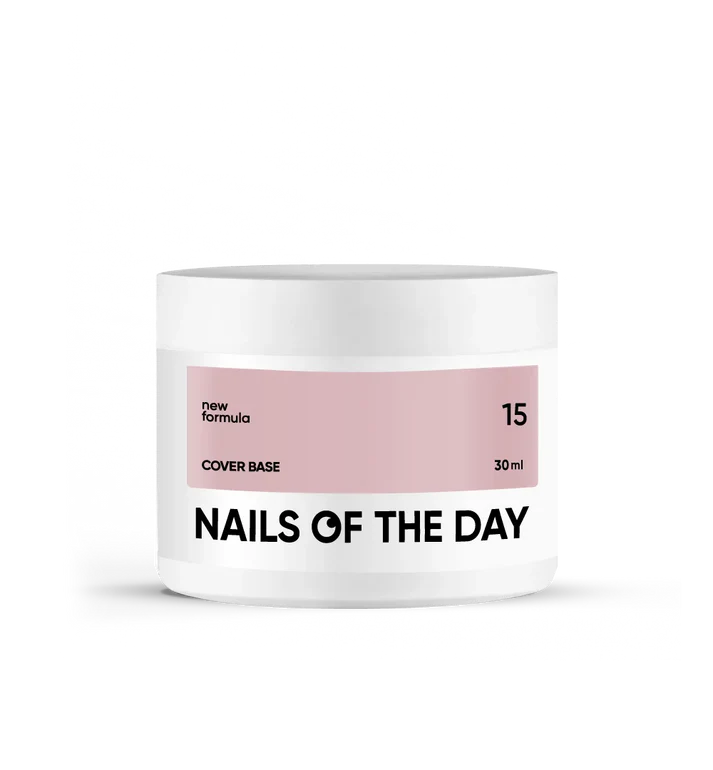 Nailsoftheday Cover Base NEW Formula 15 — base camufladora en un tono nude natural, ideal para uñas, 30 ml