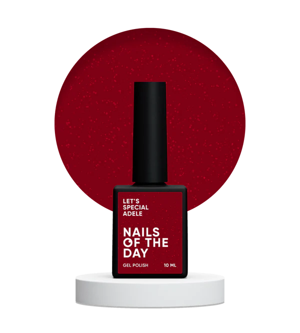 NAILSOFTHEDAY Let's Special Adele — esmalte semipermanente en gel rojo con brillo que cubre una capa, 10 ml