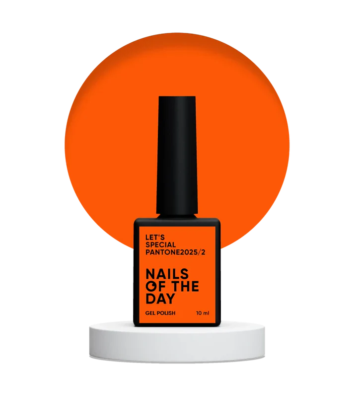 NAILSOFTHEDAY Let’s special Pantone2025/2 — esmalte semipermanente naranja neón vibrante, que cubre en una capa, 10 ml