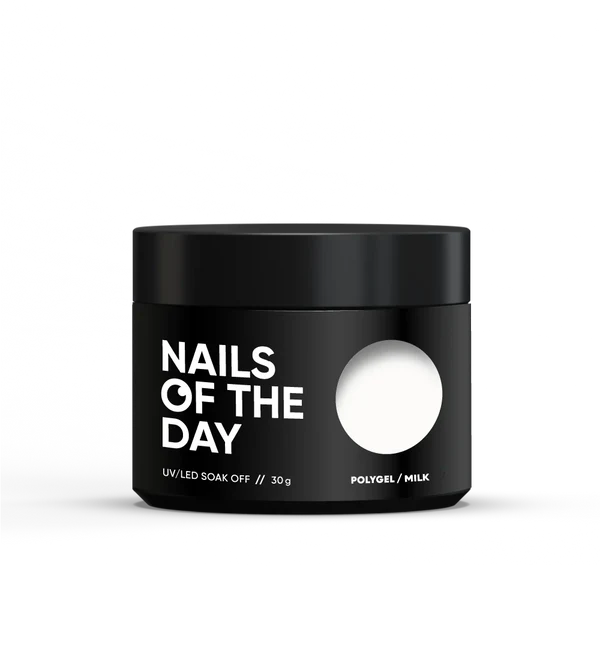 NAILSOFTHEDAY Polygel Milk — Polígel semitransparente en tono lechoso, 30 g