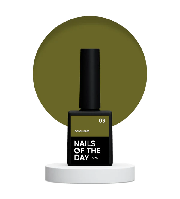 NAILSOFTHEDAY Color base 03 – base de color para uñas (verde caqui), 10 ml