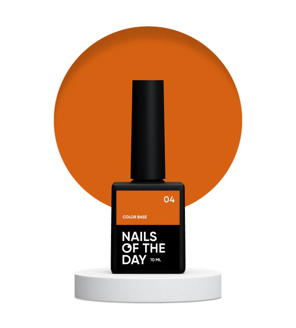 NAILSOFTHEDAY Color base 04 – base de color para uñas (naranja zanahoria), 10 ml