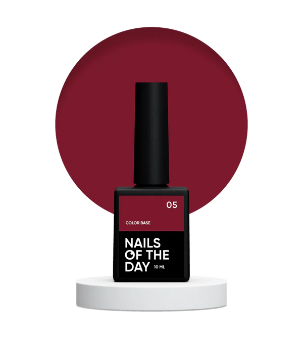 NAILSOFTHEDAY Color base 05 – base de color para uñas (rojo oscuro), 10 ml
