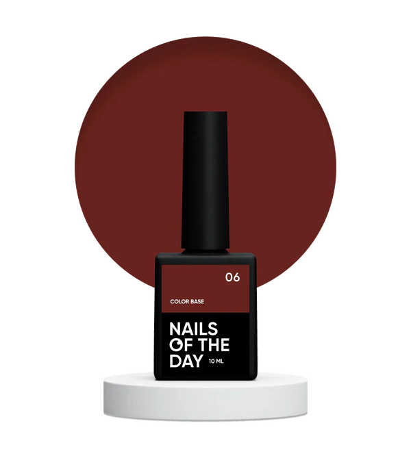 NAILSOFTHEDAY Color base 06 – base de color para uñas (marrón saturado), 10 ml