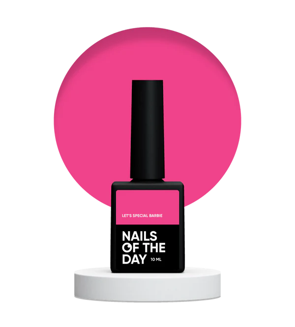NAILSOFTHEDAY Let's Special Barbie: un esmalte semipermanente especial de color rosa neón que se superpone en una capa, 10 ml