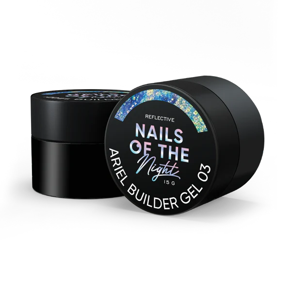 NAILSOFTHENIGHT Ariel gel 03 — gel constructor con escamas de yuki multicolores para uñas, 15 g