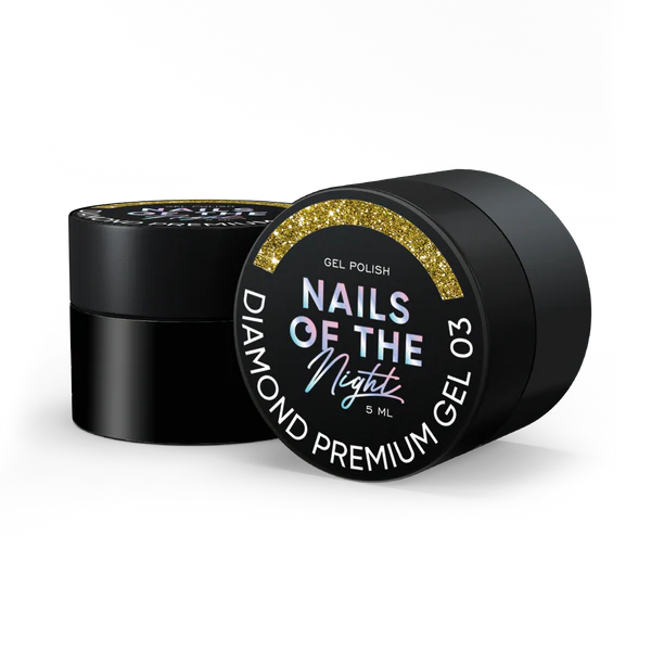 NAILSOFTHENIGHT Diamond Premium gel – esmalte en gel 03 — esmalte en gel dorado con esmalte de uñas metálico fino, 5 ml