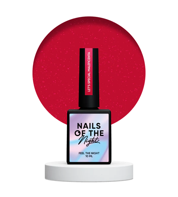 NAILSOFTHENIGHT Let's Special Maleficenta — esmalte semipermanente reflectante rojo oscuro que cubre una capa, 10 ml
