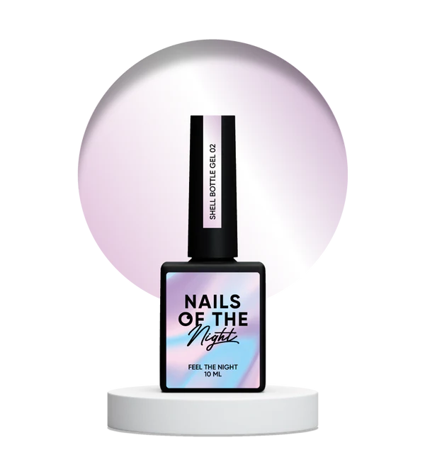 NAILSOFTHENIGHT Shell bottle gel 02 — gel líquido ultrafuerte con función autonivelante y efecto perla para uñas, 10 ml