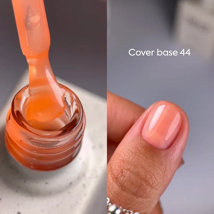 NAILSOFTHEDAY Cover Base 44 Light Pigment – base para uñas color melocotón semitransparente con pigmentación ligera, 10 ml