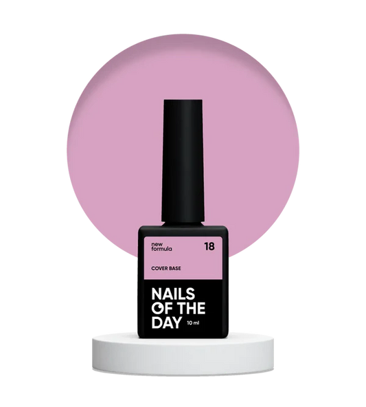 Nailsoftheday Cover base NEW Formula 18 - base camuflaje de color rosa, para uñas, 10 ml