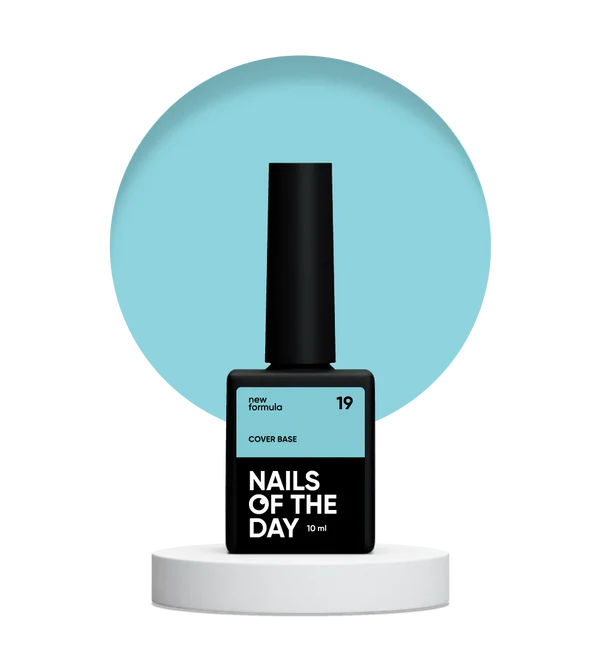 Nailsoftheday Cover base NEW Formula 19 - base camuflaje de color azul suave, 10 ml